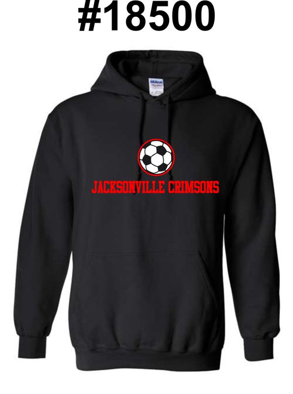 SOCCER JHS-18500 BLACK PULLOVER HOODIE