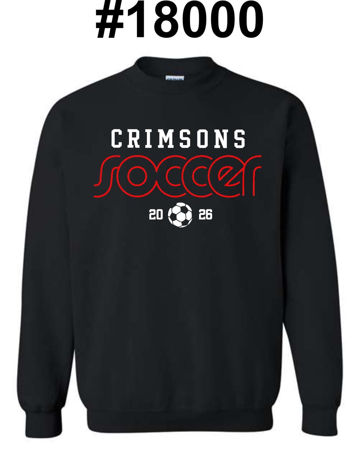 SOCCER JHS-18000 BLACK 2026 CREWNECK SWEATSHIRT