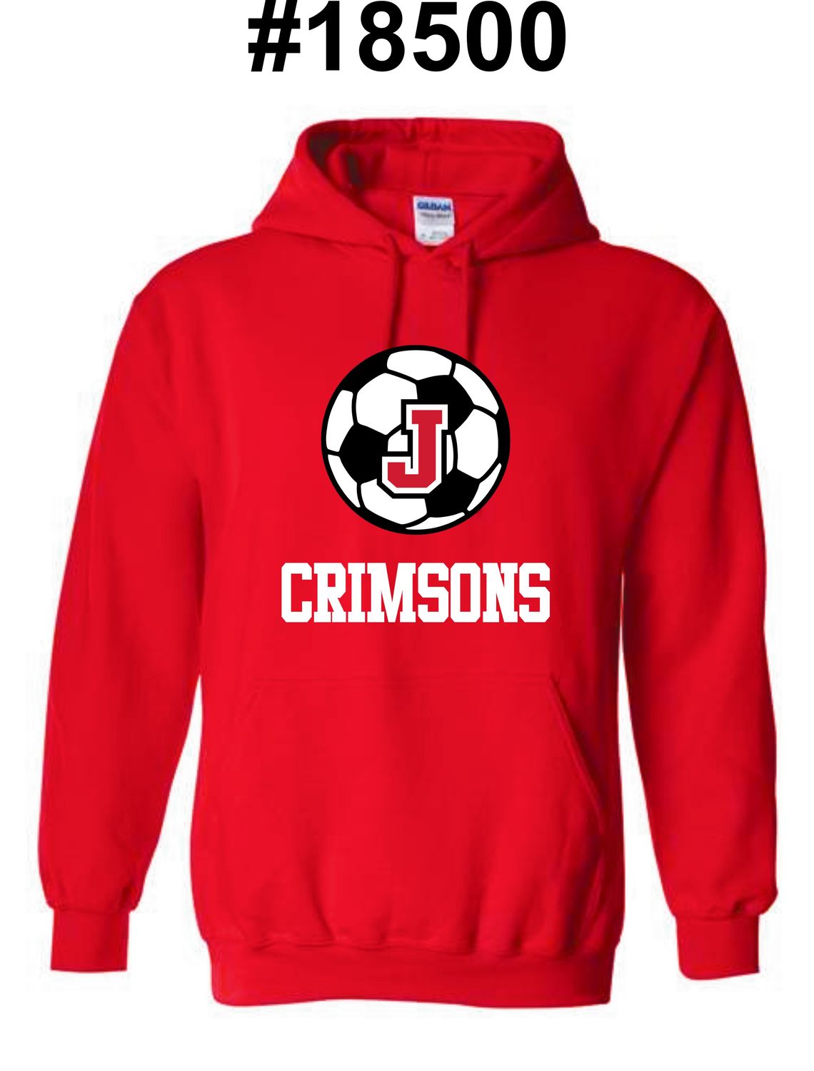 SOCCER JHS-18500 RED PULLOVER HOODIE