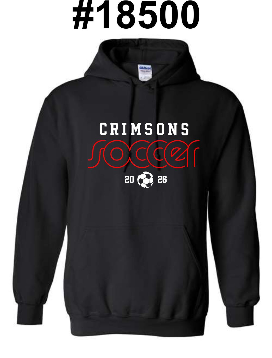 SOCCER JHS-18500 BLACK 2026 PULLOVER HOODIE