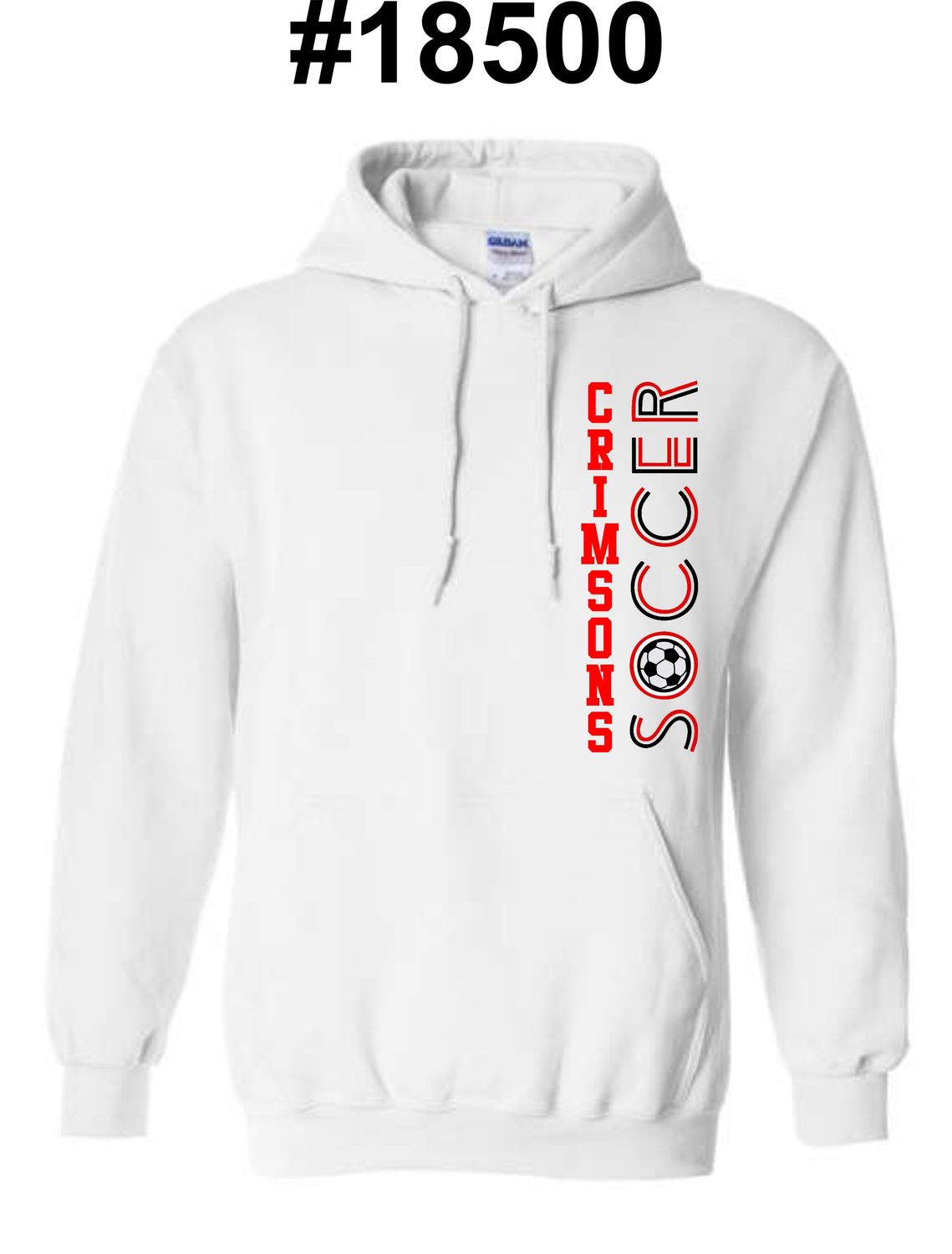 SOCCER JHS-18500 WHITE PULLOVER HOODIE