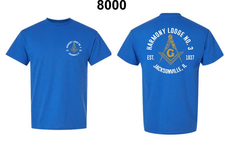 HARMONY LODGE-8000 ROYAL BLUE UNI-SEX T-SHIRT