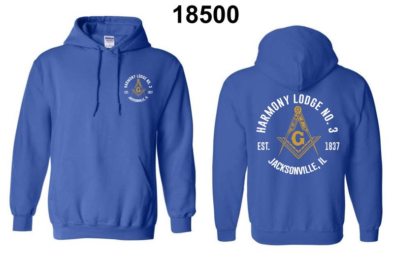HARMONY LODGE-18500 ROYAL BLUE PULLOVER HOODIE