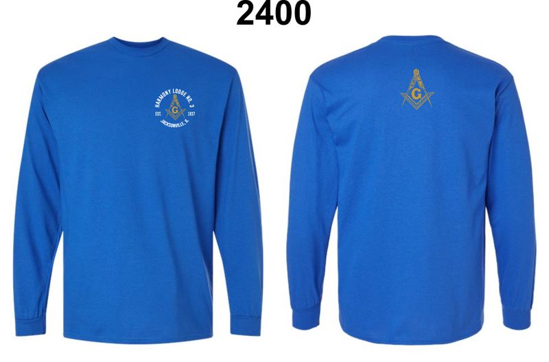 HARMONY LODGE-2400 ROYAL BLUE LONG SLEEVE-T