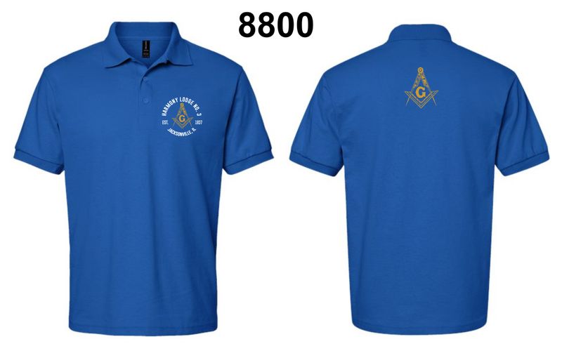 HARMONY LODGE-8800 ROYAL BLUE DRYBLEND POLO (EMBROIDERED)