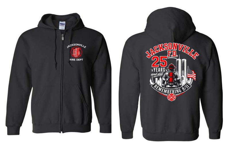 JFD 911-18600 BLACK ZIP-UP HOODIE