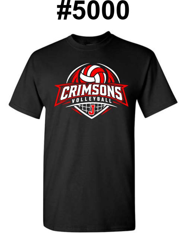 VOLLEYBALL CRIMSONS-5000 BLACK UNI-SEX T-SHIRT