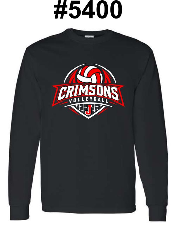 VOLLEYBALL CRIMSONS-5400 BLACK LONG SLEEVE-T