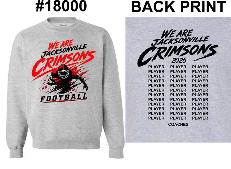 ROSTER CRIMSONS TEAM-18000 SPORT GREY CREWNECK SWEATSHIRT