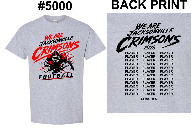 ROSTER CRIMSONS TEAM-5000 SPORT GREY UNI-SEX T-SHIRT