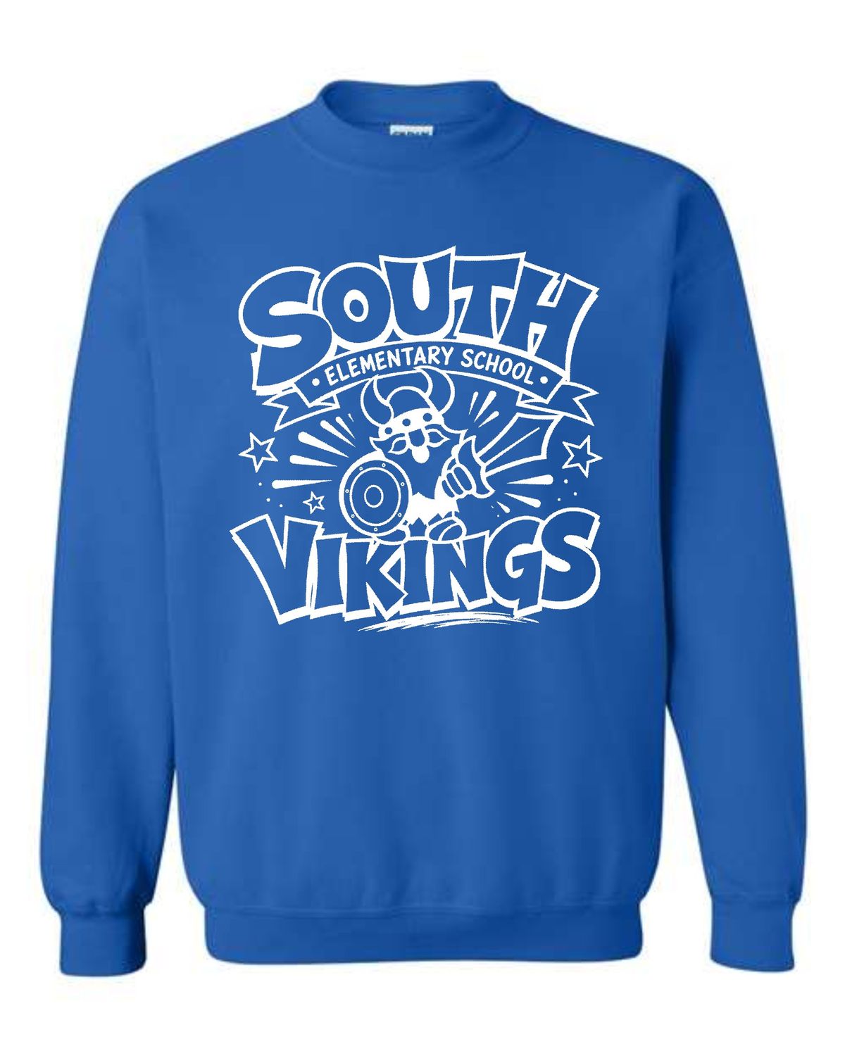 SOUTH VIKINGS-18000 DESIGN 1 ROYAL BLUE CREWNECK SWEATSHIRT