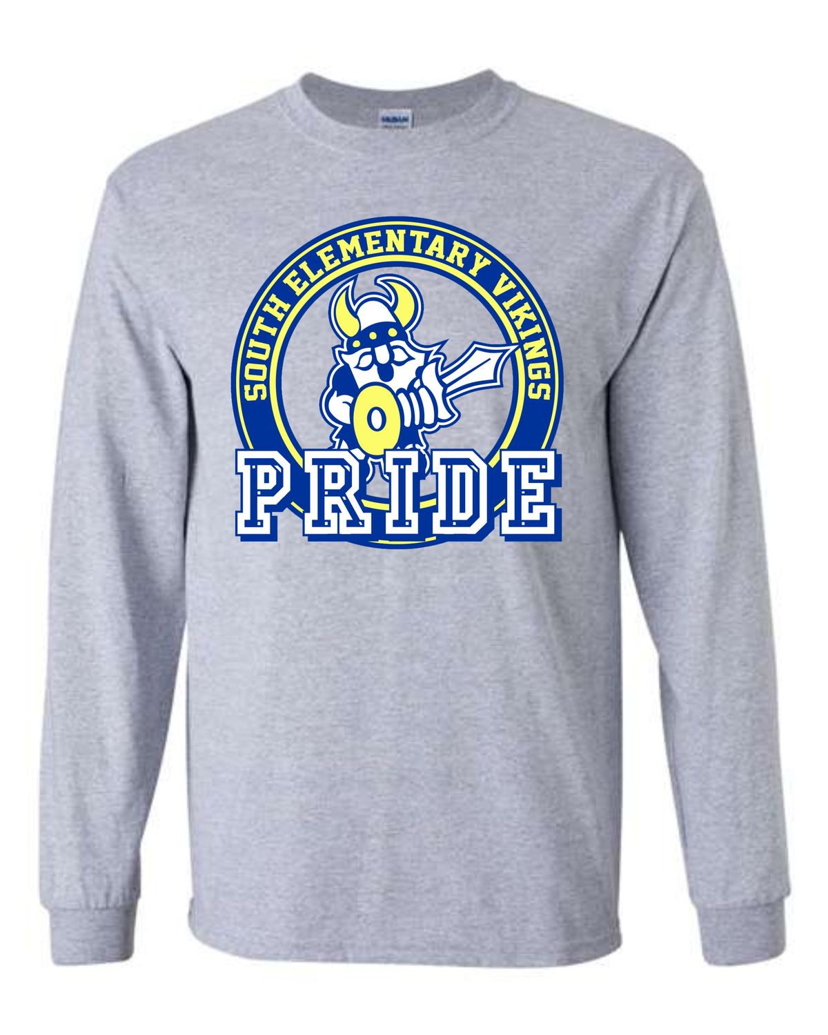 SOUTH VIKINGS-5400 DESIGN 2 SPORT GREY LONG SLEEVE-T