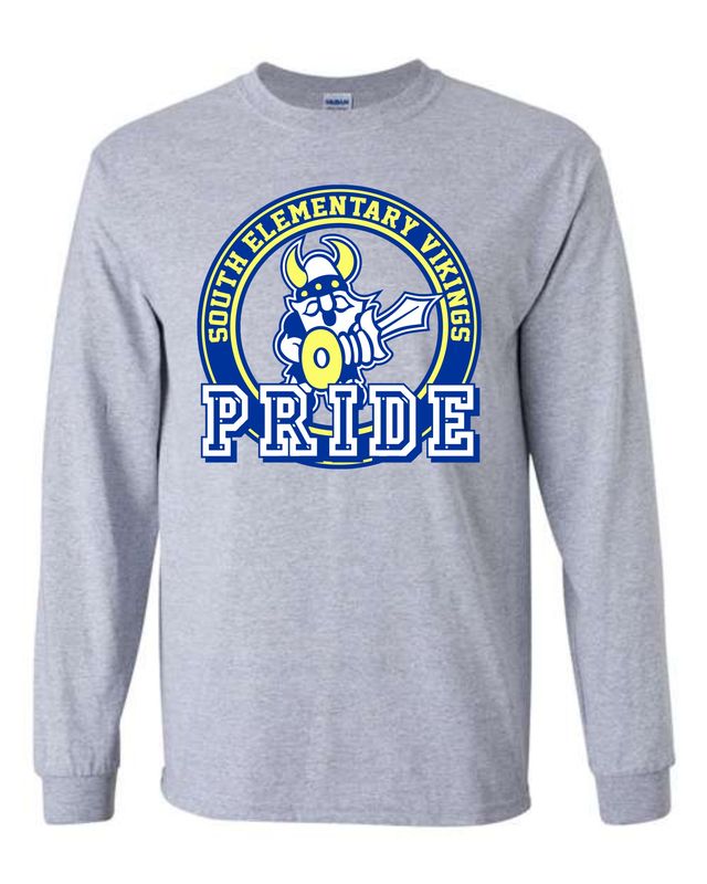 SOUTH VIKINGS-5400 DESIGN 2 SPORT GREY LONG SLEEVE-T