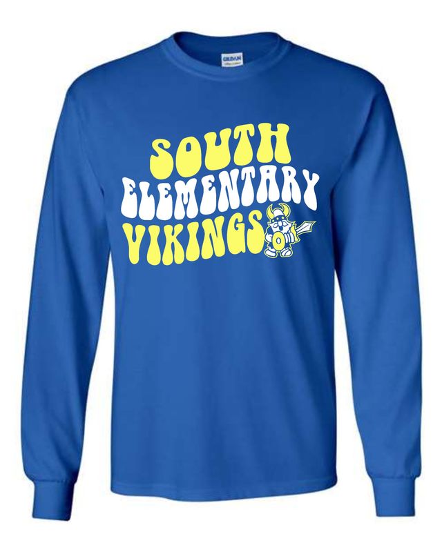 SOUTH VIKINGS-5400 DESIGN 3 ROYAL BLUE LONG SLEEVE-T