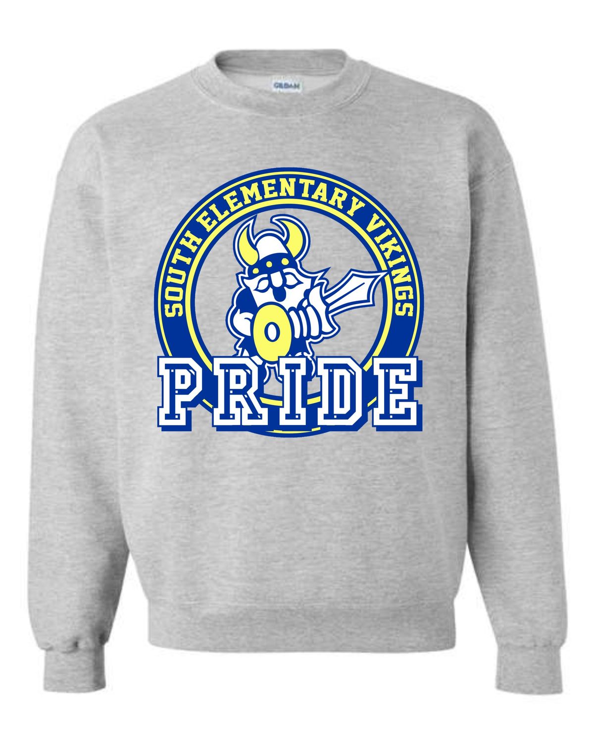 SOUTH VIKINGS-18000 DESIGN 2 SPORT GREY CREWNECK SWEATSHIRT