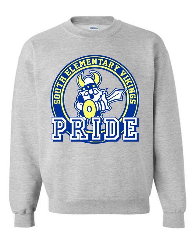 SOUTH VIKINGS-18000 DESIGN 2 SPORT GREY CREWNECK SWEATSHIRT