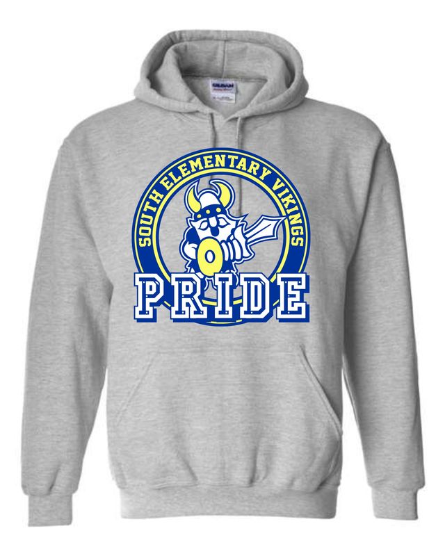 SOUTH VIKINGS-18500 DESIGN 2 SPORT GREY PULLOVER HOODIE