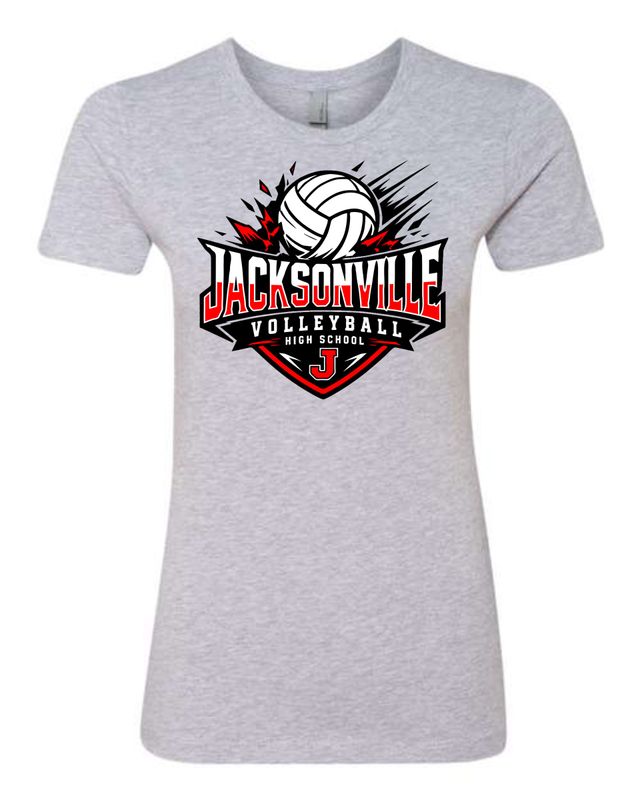 JACKSONVILLE VOLLEYBALL-64000L SPORT GREY LADIES SOFT STYLE-T (FRONT &amp; BACK PRINT)