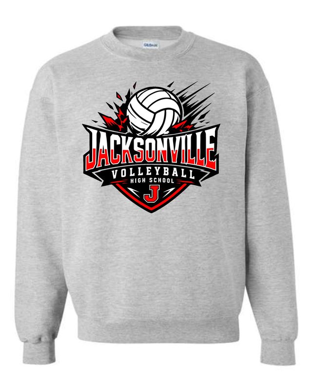 JACKSONVILLE VOLLEYBALL-18000 SPORT GREY CREWNECK SWEAT SHIRT (FRONT &amp; BACK PRINT)