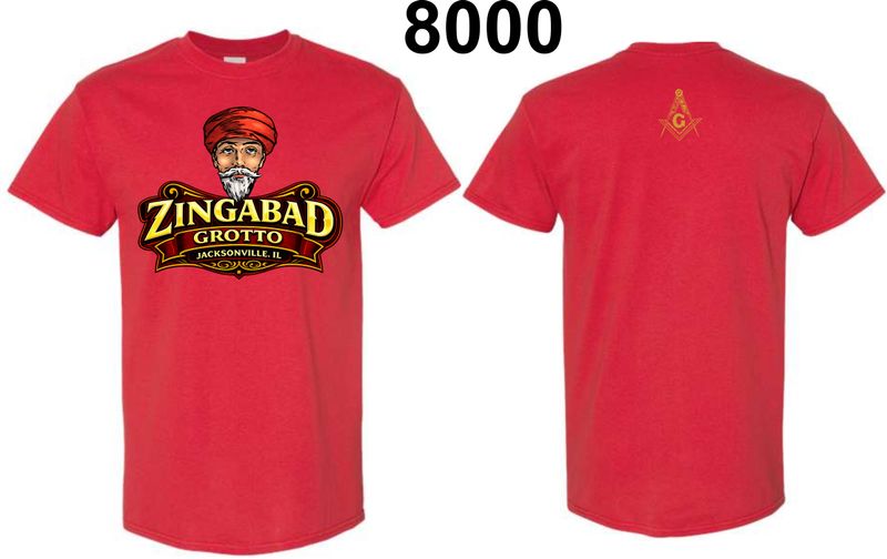 ZINGABAD-8000 RED UNI-SEX T-SHIRT