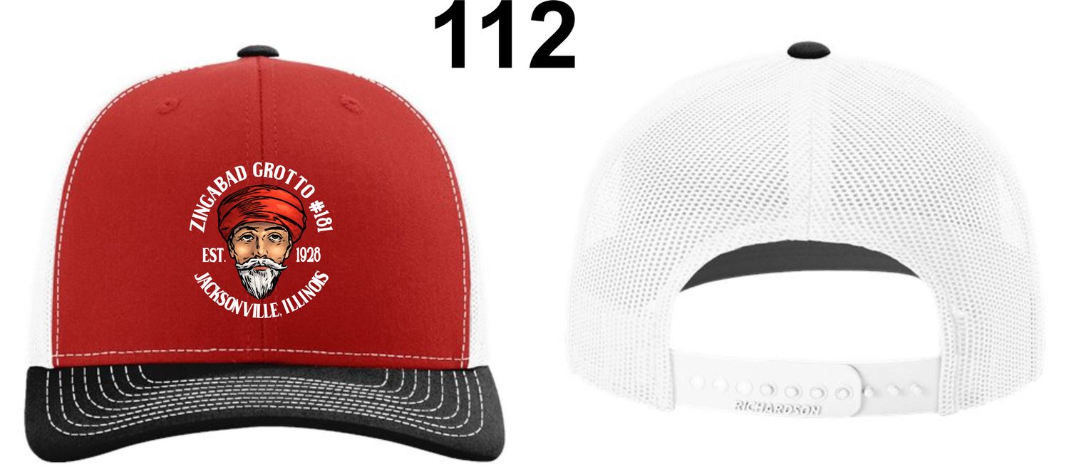 ZINGABAD-RICHARDSON #112 RED SNAPBACK TRUCKER CAP (EMBROIDERED)
