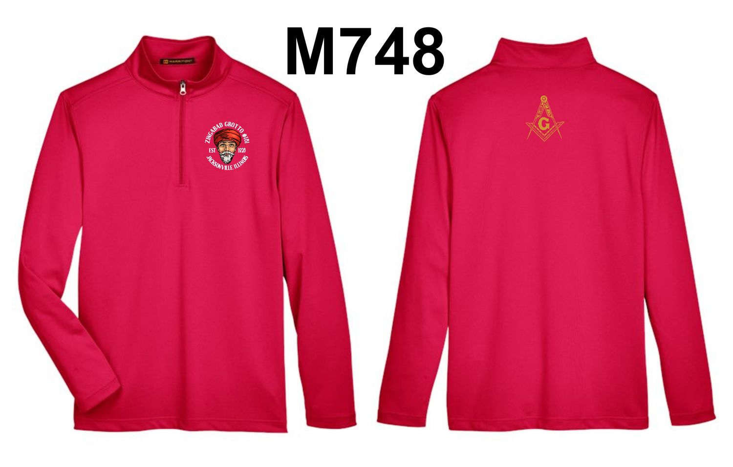 ZINGABAD-M748 RED SNAG PROTECTION QUARTER-ZIP (EMBROIDERED)