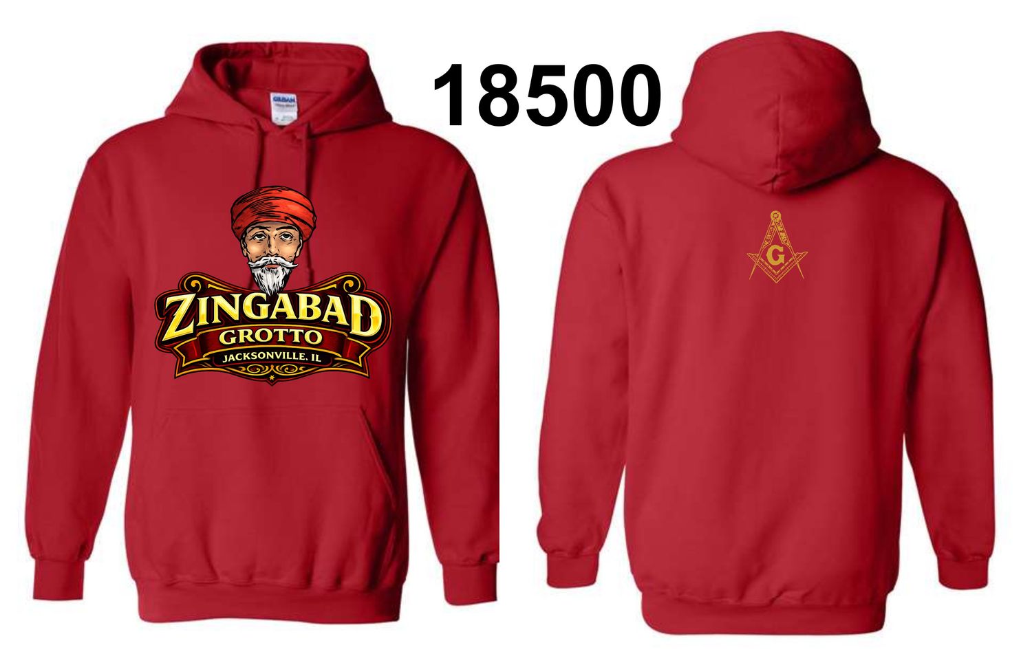 ZINGABAD-18500 RED PULLOVER HOODIE
