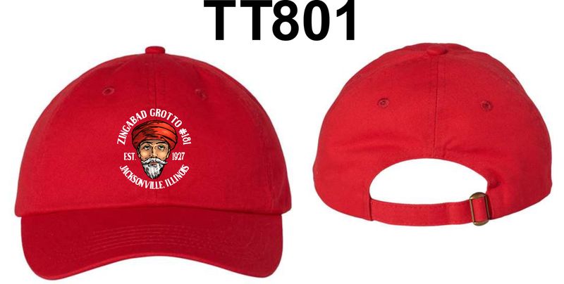 ZINGABAD-TT801 RED PERFORMANCE CAP (EMBROIDERED)