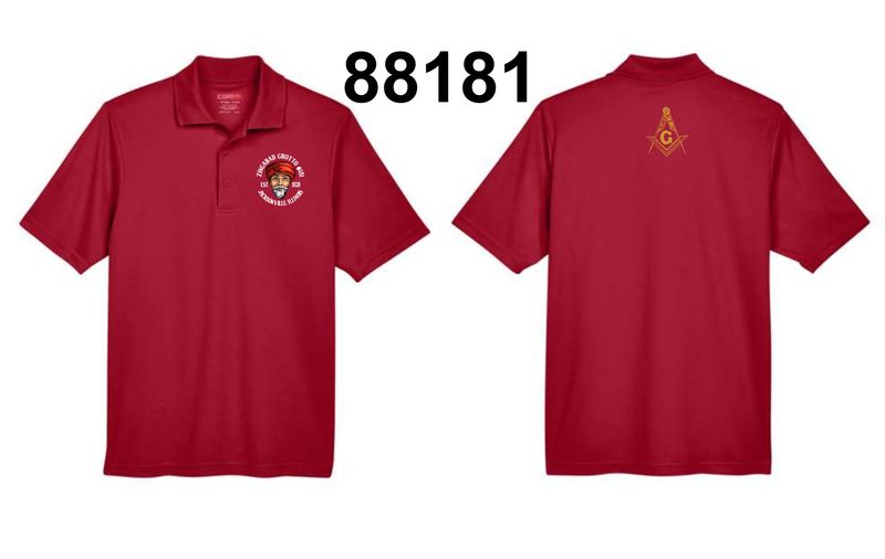 ZINGABAD-88181 RED PERFORMANCE POLO (EMBROIDERED)