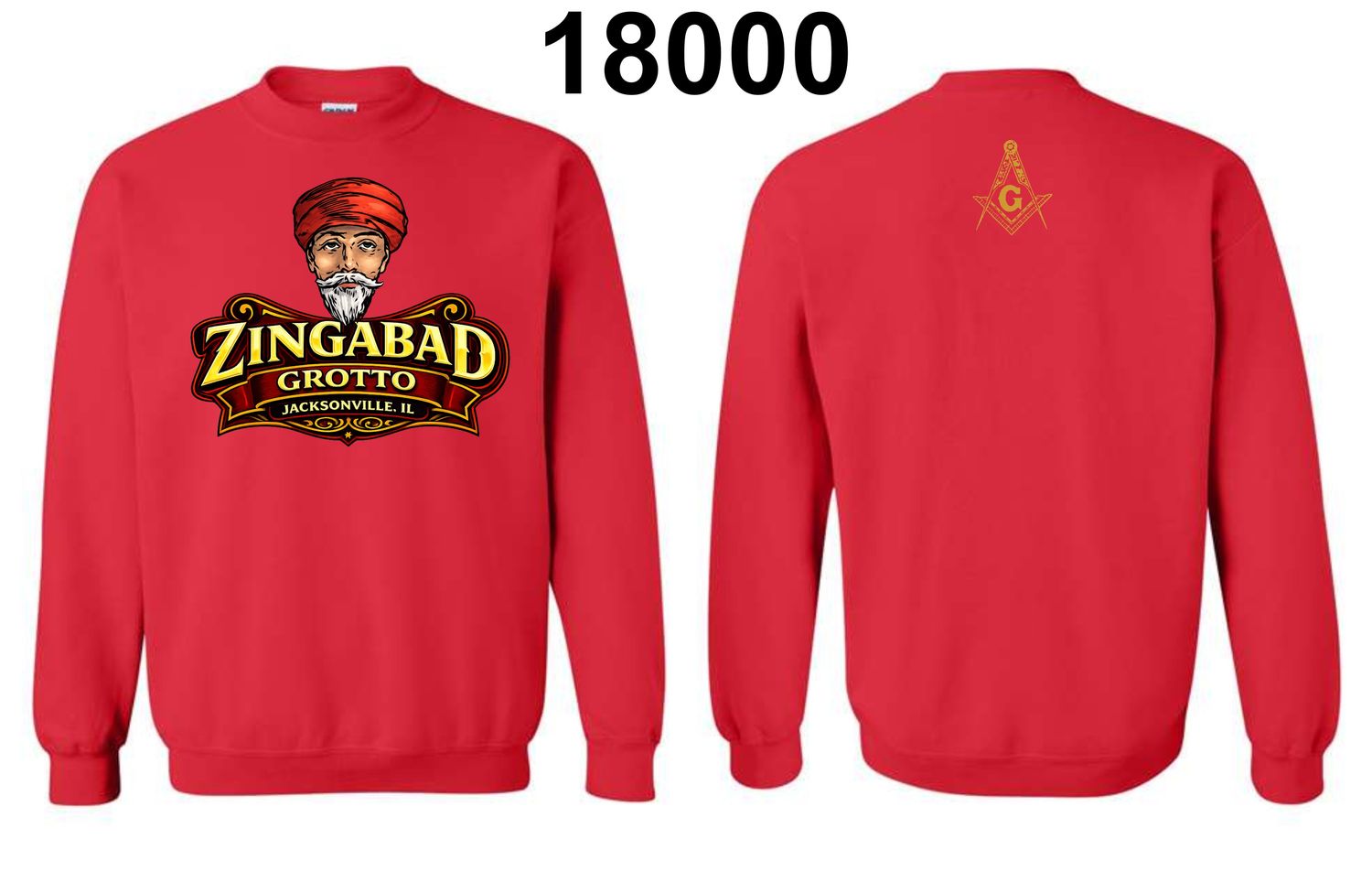 ZINGABAD-18000 RED CREWNECK SWEATSHIRT