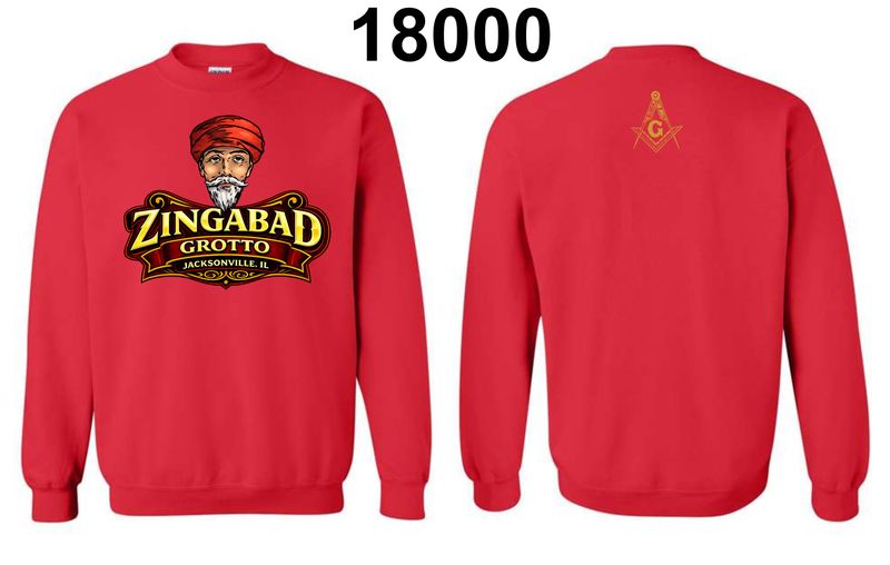 ZINGABAD-18000 RED CREWNECK SWEATSHIRT