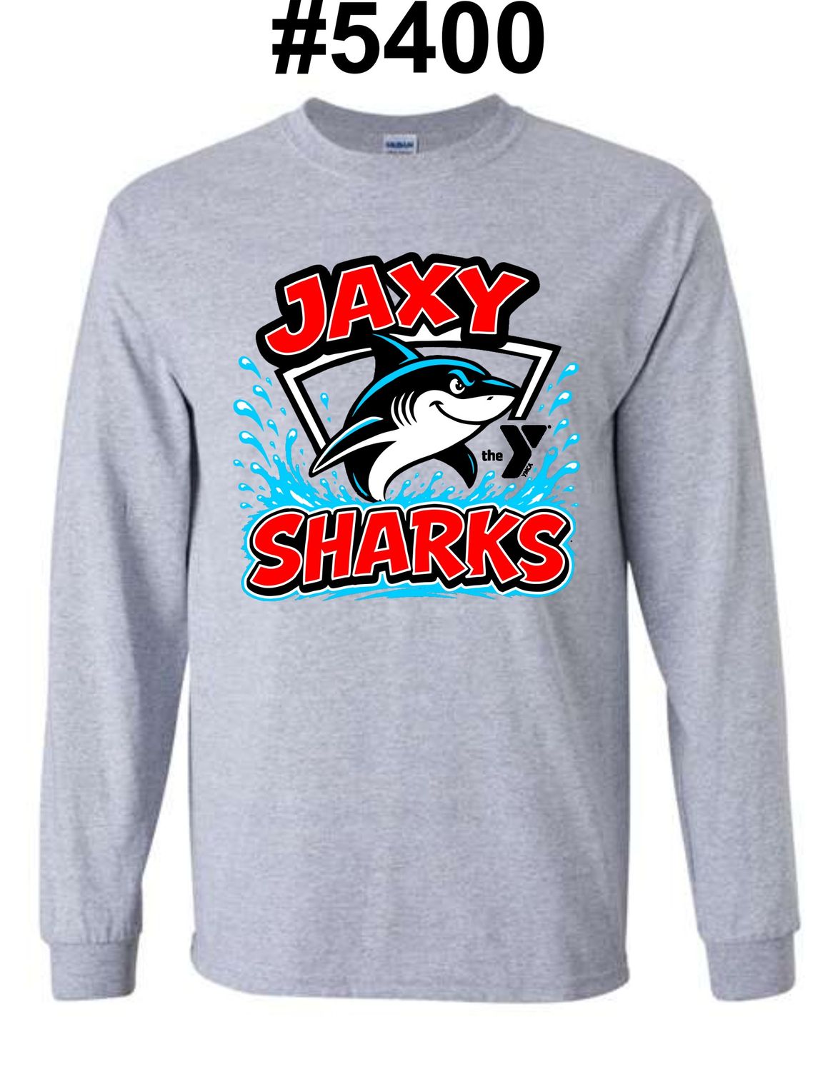 JAXY SHARKS-5400 SPORT GREY LONG SLEEVE-T