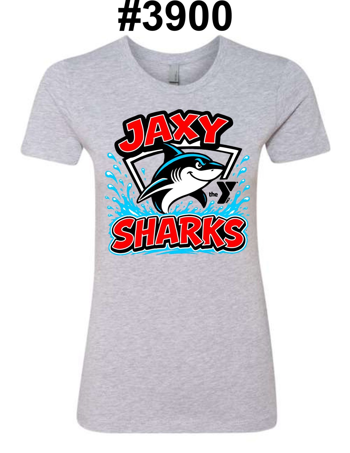 JAXY SHARKS-3900 HEATHER GREY LADIES SOFT STYLE-T