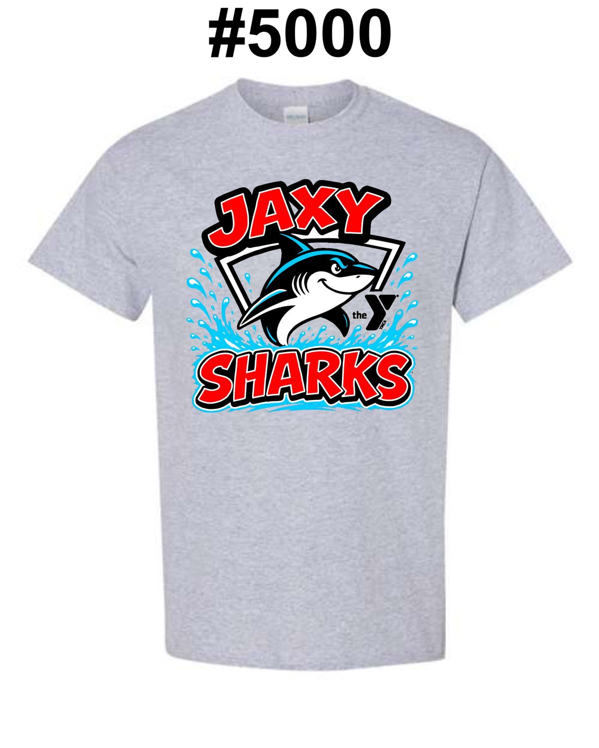 JAXY SHARKS-5000 SPORT GREY UNI-SEX T-SHIRT