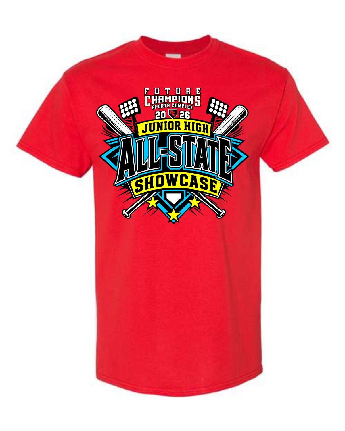 FC JR HIGH ALL-STATE SHOWCASE-5000 RED REGULAR T-SHIRT (FRONT &amp; BACK PRINT ONLY)