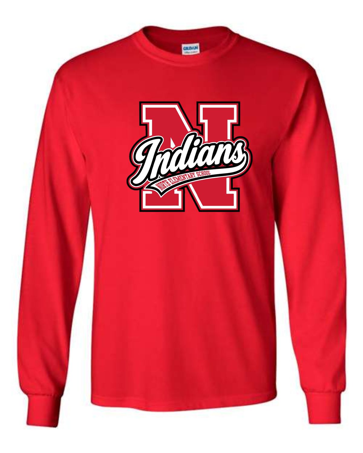 NORTH SCHOOL-5400 RED LONG SLEEVE-T
