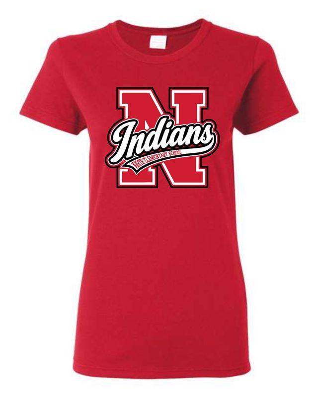 NORTH SCHOOL-3900 RED LADIES SOFT STYLE T-SHIRT