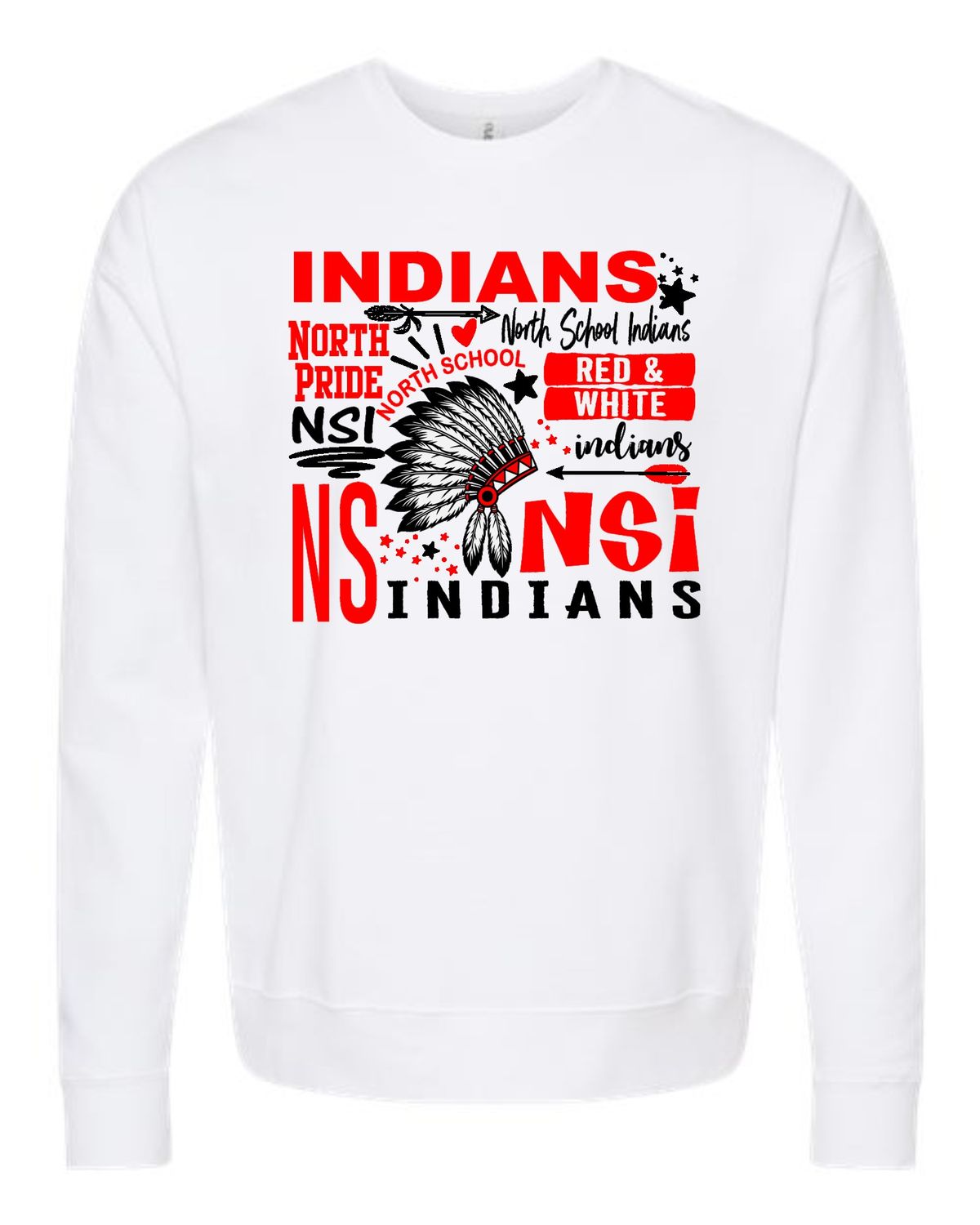 NORTH SCHOOL-18000 WHITE CREW-NECK SWEATSHIRT