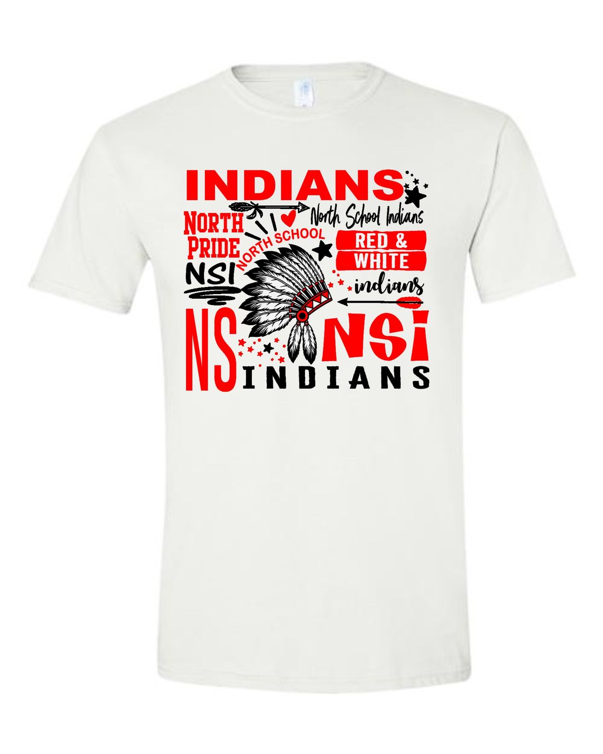 NORTH SCHOOL-3600 WHITE UNI-SEX SOFT STYLE T-SHIRT