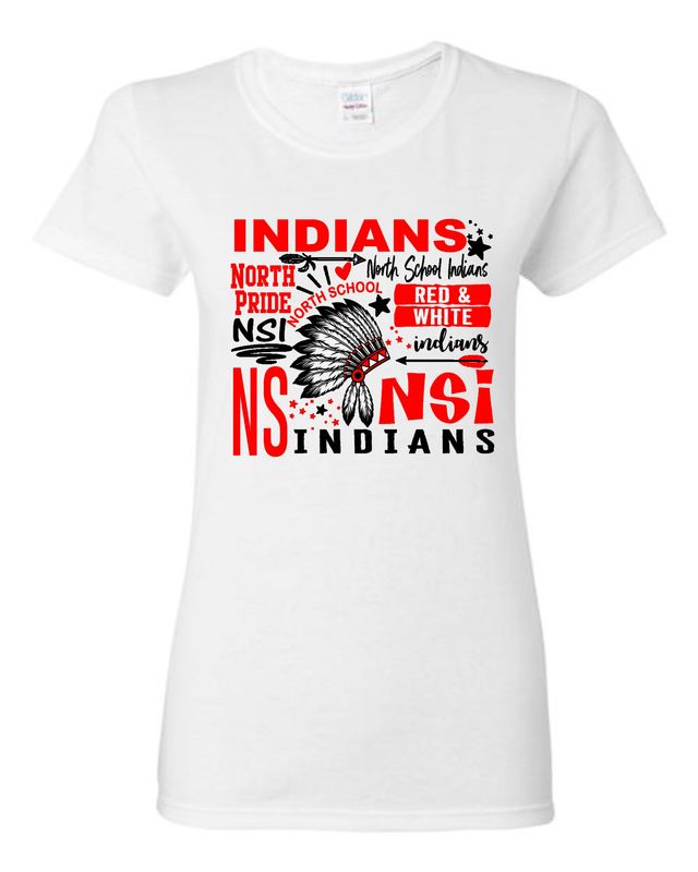 NORTH SCHOOL-3900 WHITE LADIES SOFT STYLE T-SHIRT