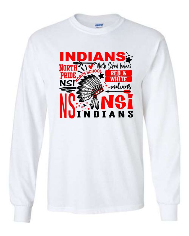 NORTH SCHOOL-5400 WHITE LONG SLEEVE-T