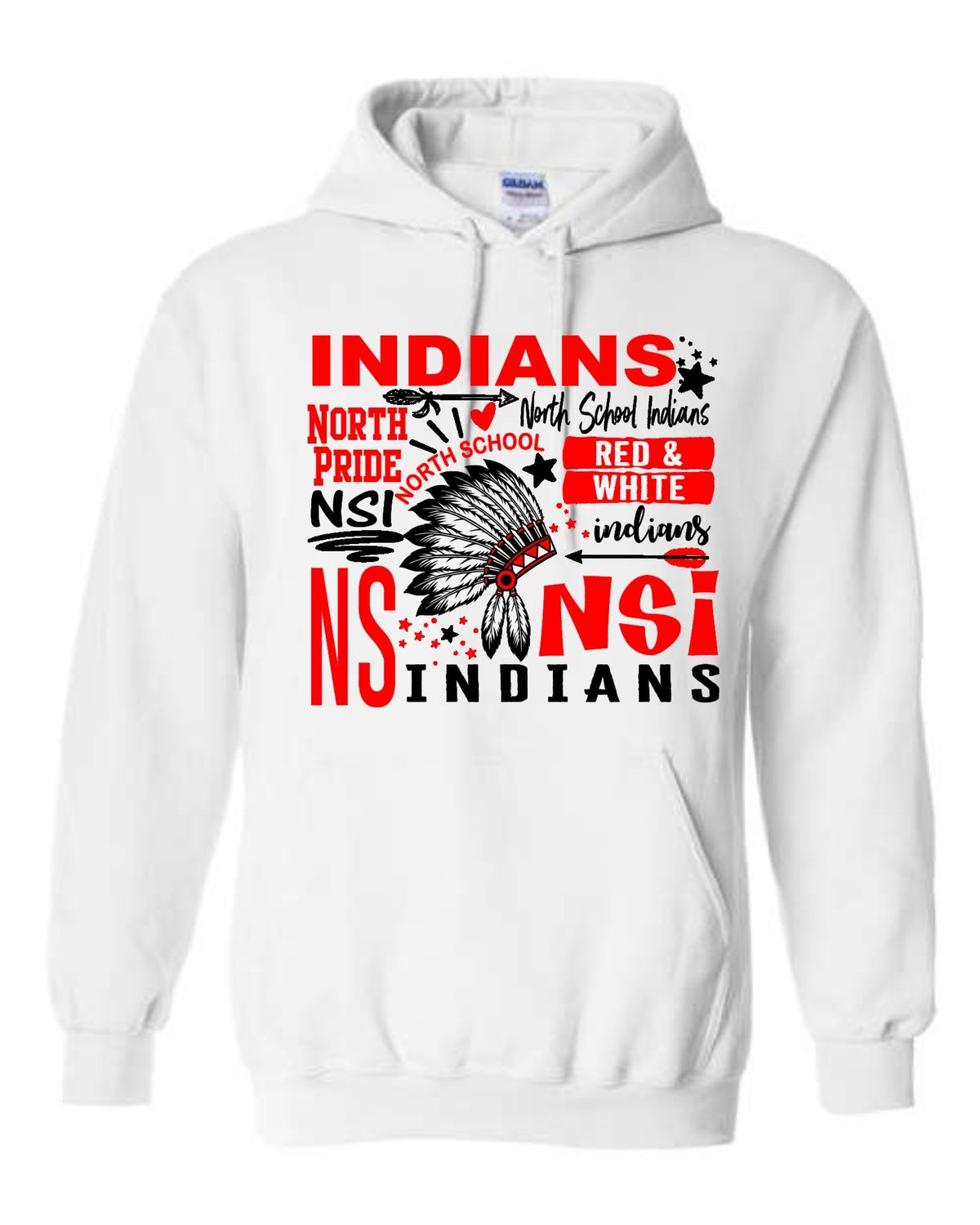 NORTH SCHOOL-18500 WHITE PULLOVER HOODIE