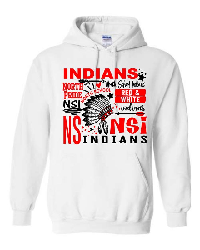 NORTH SCHOOL-18500 WHITE PULLOVER HOODIE