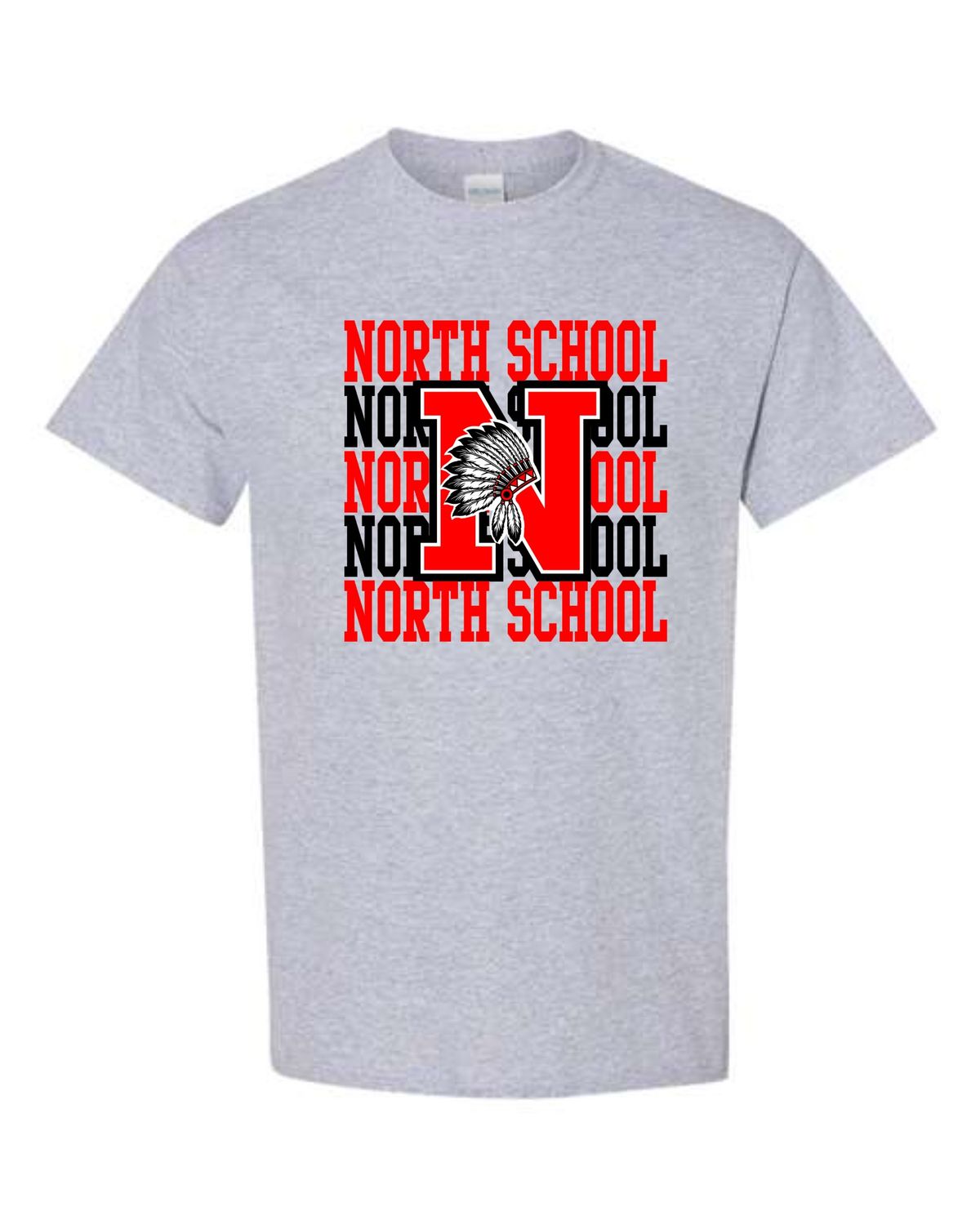 NORTH SCHOOL-5000 SPORT GREY UNI-SEX T-SHIRT