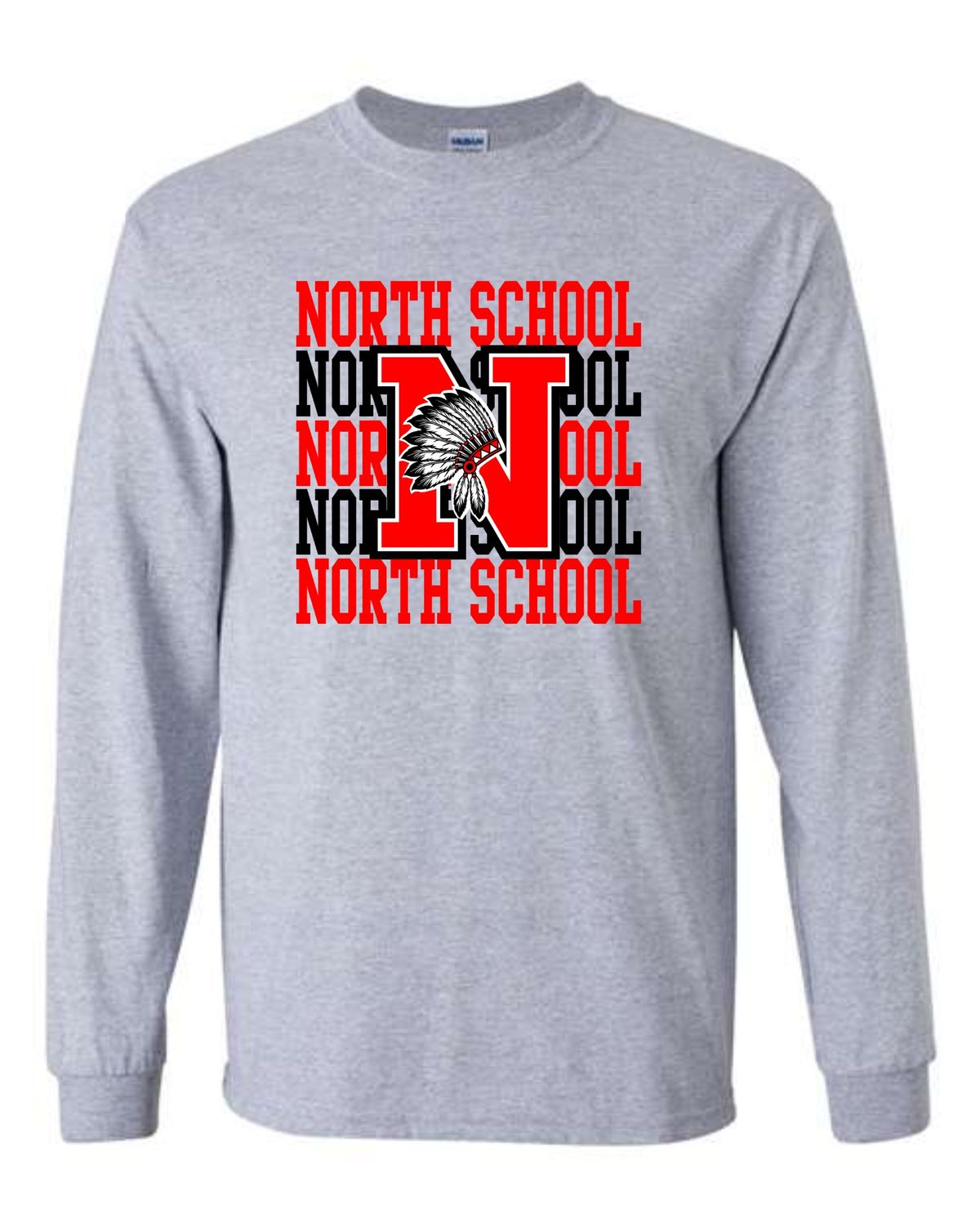 NORTH SCHOOL-5400 SPORT GREY LONG SLEEVE-T