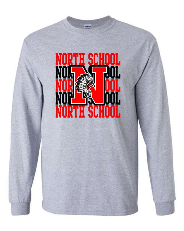NORTH SCHOOL-5400 SPORT GREY LONG SLEEVE-T