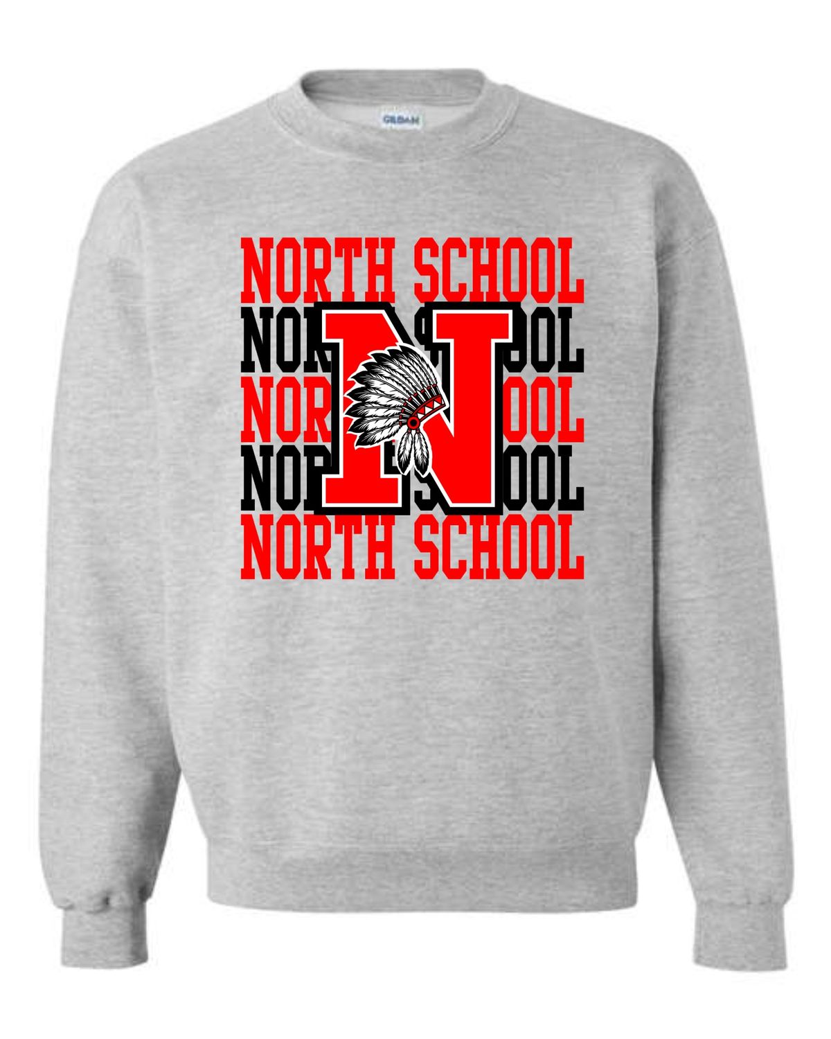 NORTH SCHOOL-18000 SPORT GREY CREW-NECK SWEATSHIRT