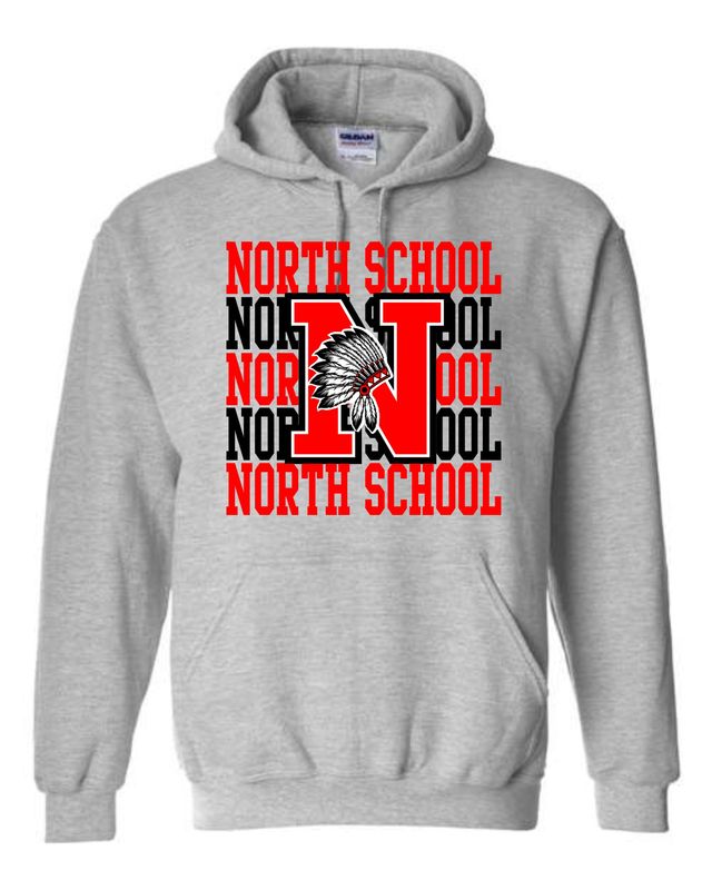 NORTH SCHOOL-18500 SPORT GREY PULLOVER HOODIE