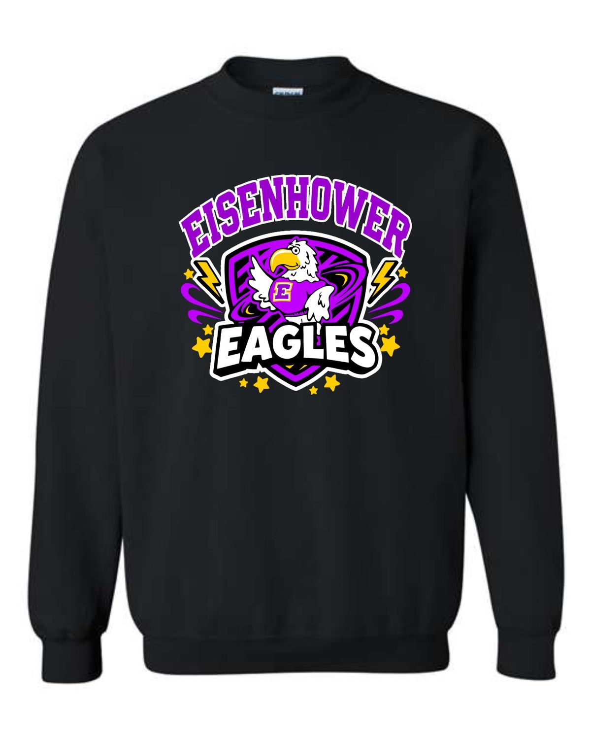 EISENHOWER EAGLES-18000 BLACK CREW-NECK SWEATSHIRT