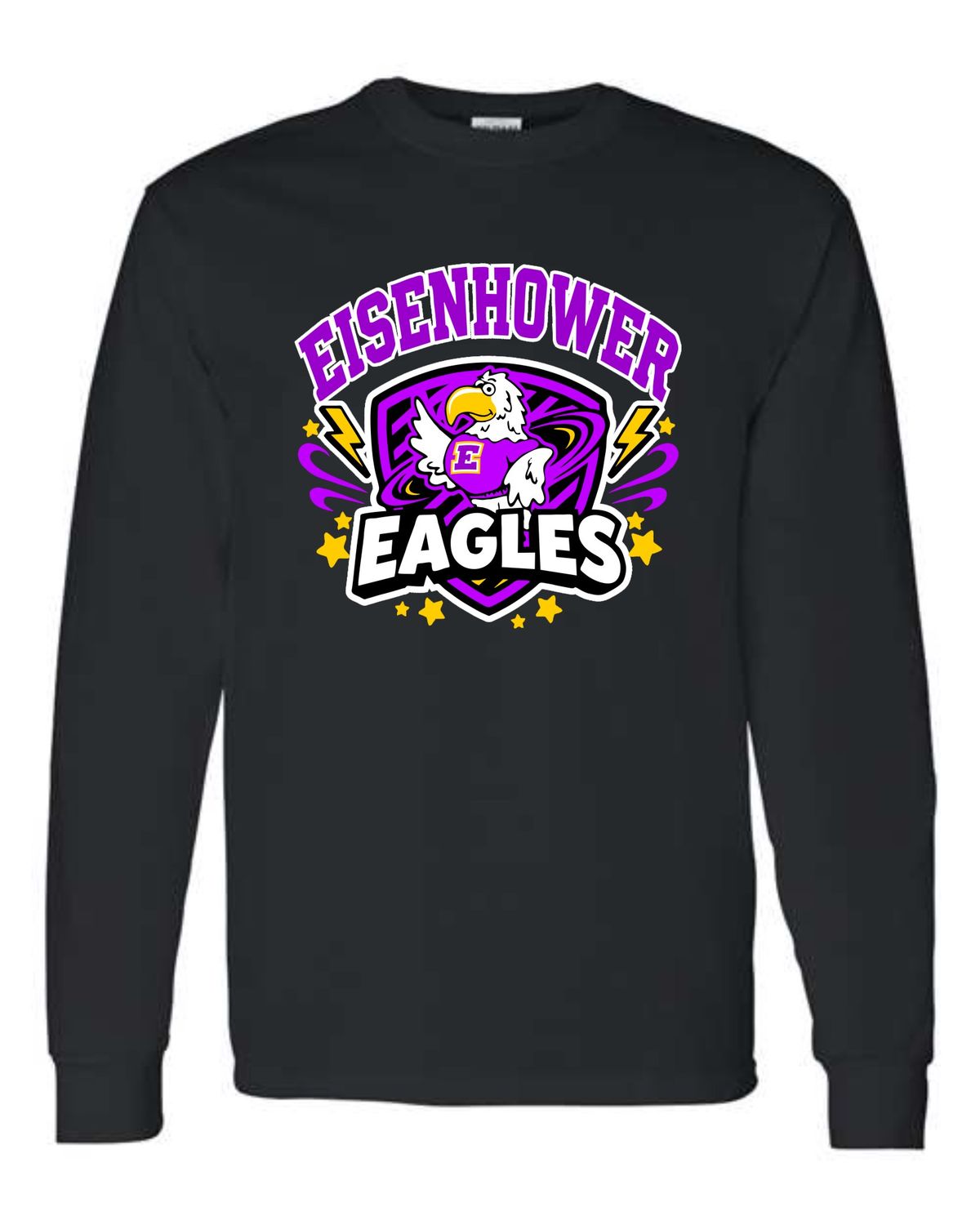 EISENHOWER EAGLES-5400 BLACK LONG SLEEVE-T